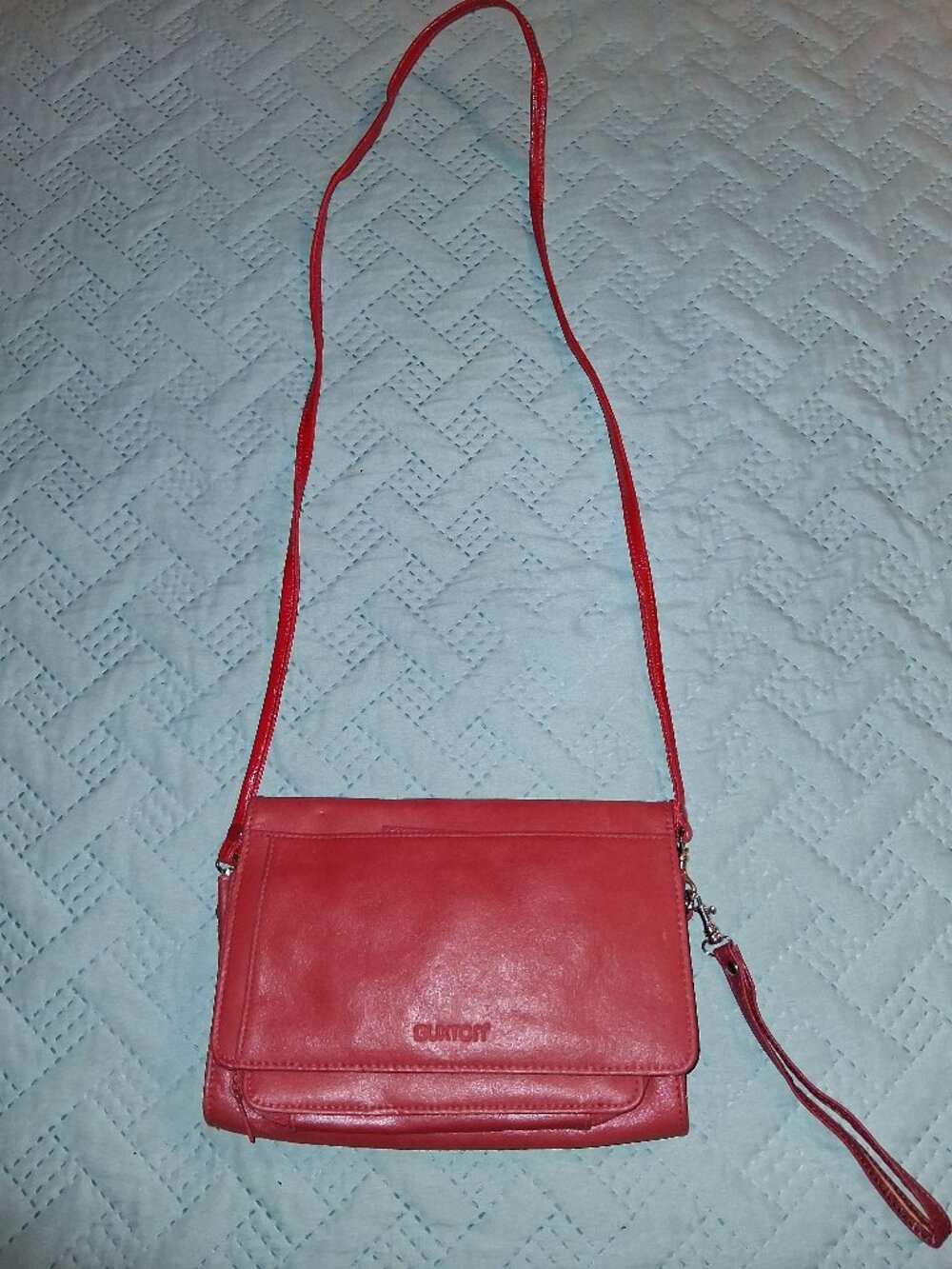 Buxton Leather Wristlet/Shoulder Bag